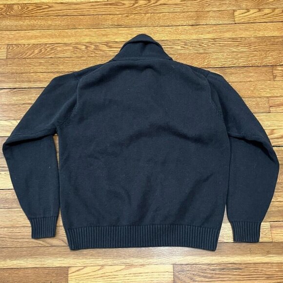 Bowen & Wright Sweater Men's Size Large Black 100% Cotton Elbow Patches - Picture 3 of 3
